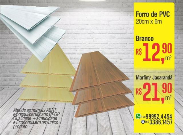 Forro de PVC 20cm - Branco/ Marfim / Jacarandá
