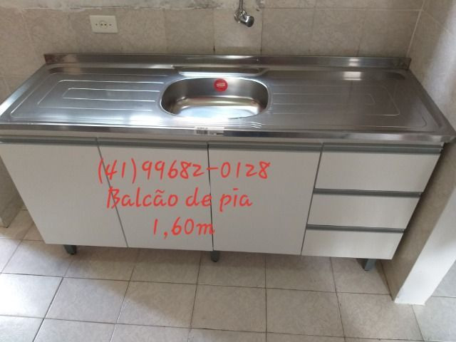 Balcão de pia 1,60m com inox/NOVO - Foto 4