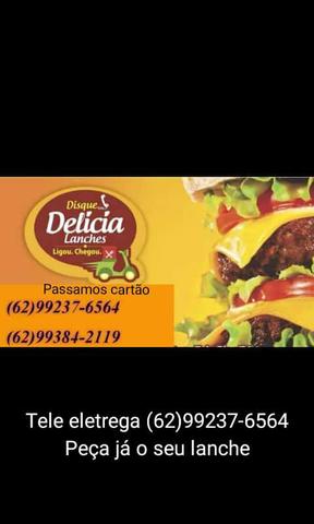 Delicia lanche peça já o seu fazemos entrega