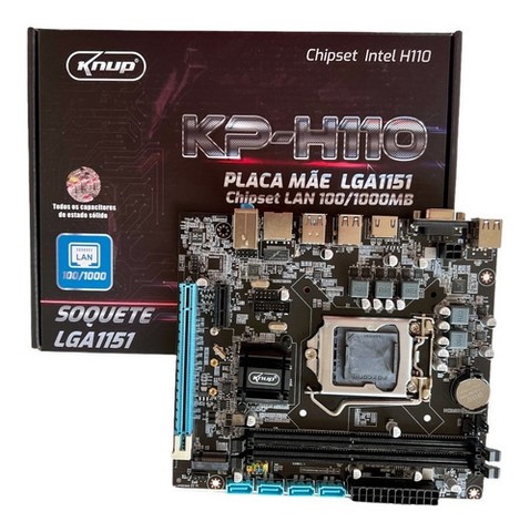 Placa Mãe LGA1151 Chipset LAN 100/1000 Intel H110 32GB USB 3.0 Kp-H110
