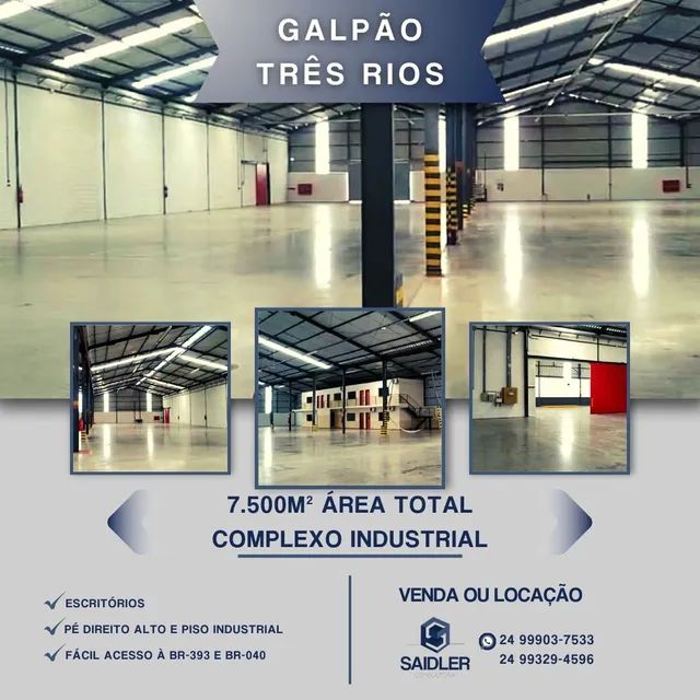 Galpão 3.500 m2 em Três Rios RJ 