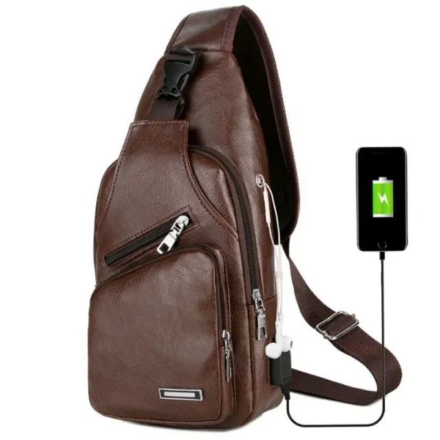Mini Bolsa Shoulder Bag Slim Couro USB  - Foto 2