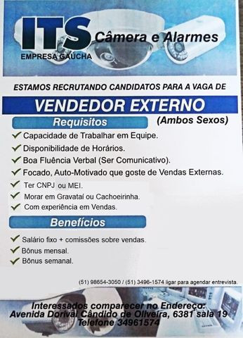 Vaga para vendedor externo, com experiência!!!