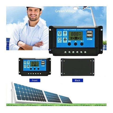 Controlador de carga solar de 30A PWM USB 12/24V Knup AD30A - Foto 5
