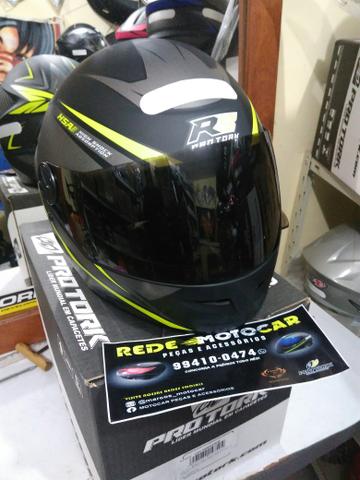 Capacete R8 amarelo com viseira fumê ?? - Foto 2