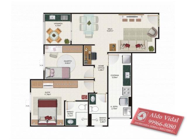 ARV 11- Apto 2Q, 65m² com lazer; piscinas, quadra, sauna, salão de festas e churrasqueira