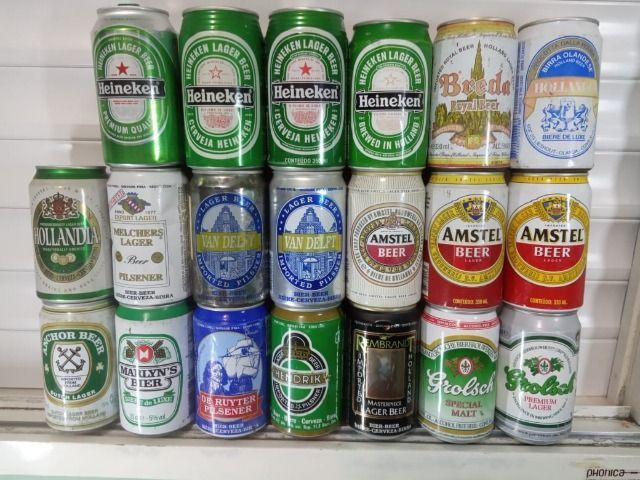 Lote Coleção de Latas Cervejas Importadas Holanda Anos 90