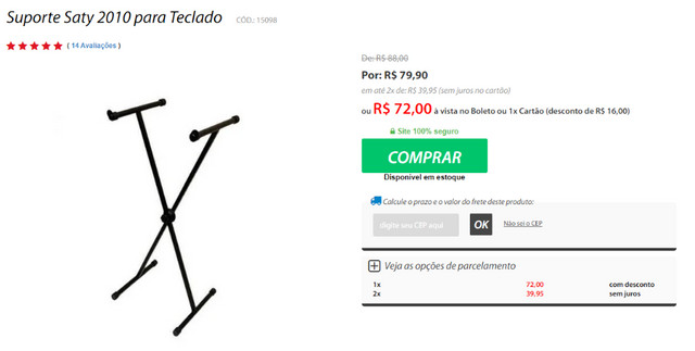 Suporte Teclado Piano Usado!