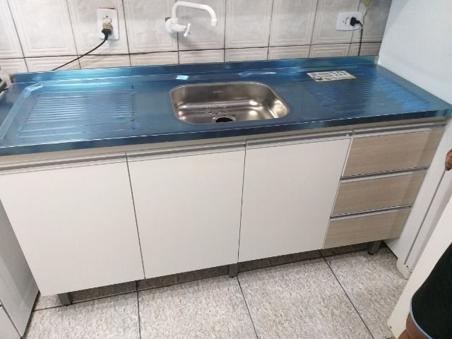 Balcão de pia 1,60m com inox/NOVO