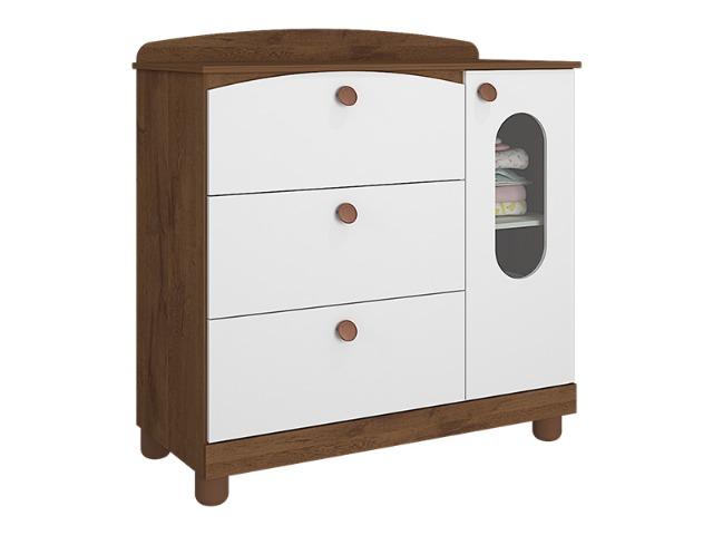 Cômoda Infantil 3 Gavetas 1 Porta - Fofura *NOVO* ShopMix Móveis