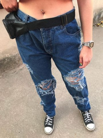 Calça jeans 100% algodão mom jeans vintage - Foto 3