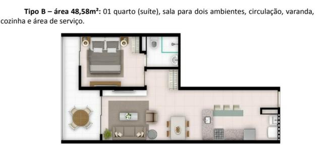 CB-Beira mar flat 1qts WC sala varanda R$ 199.000,00 - Foto 8