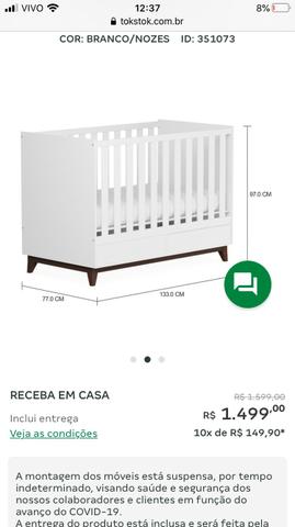 Berço Tokstok- c/gavetas. Incluso trocador e colchão. Lajeado-RS - Foto 4