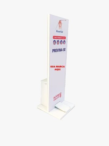 Totem em Aço com Dispenser para Álcool em Gel 100 x 33 cm - Foto 2