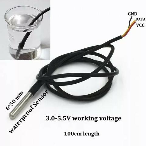 COD-CP122 Sensor De Temperatura Ds18b20 Sonda À Prova Dágua Arduino Automação Robotica
