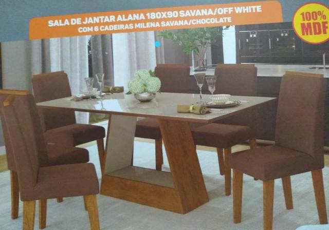 Mesa de Jantar com 6 Cadeiras Alana