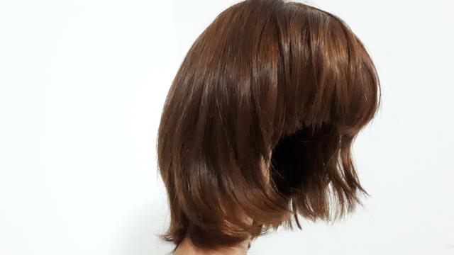 Peruca de cabelo natural - castanho - Foto 3
