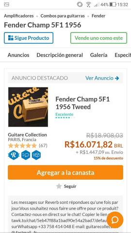 Clone Fender Champ 5F1 1956 valvulado - Foto 5
