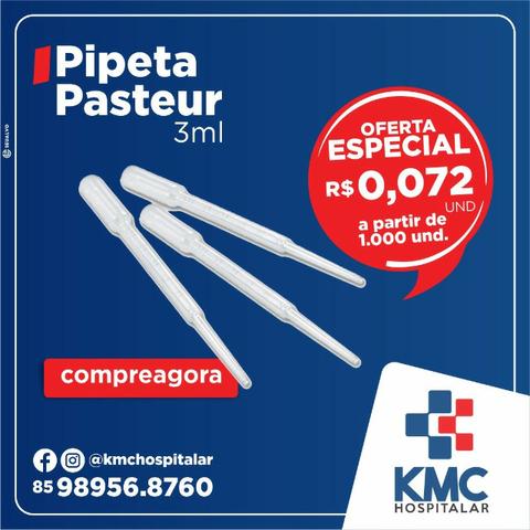 Pipeta Pasteur Graduada Vol. 3ml - Cx 500un - Cralplast