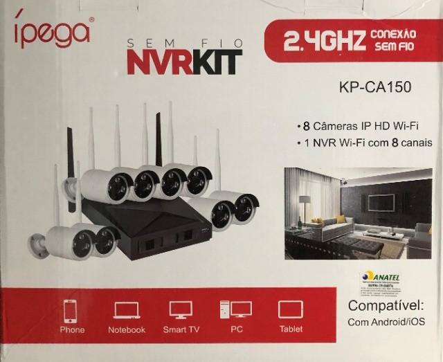 Kit Nvr 8 Canais e 8 Câmeras Ip 1.3mp Wireless Wifi Sem Fio 720p Novo na Caixa - Foto 2