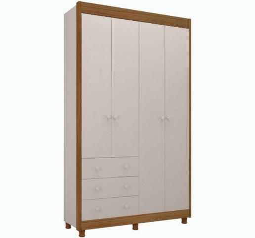 Frete Grátis* Guarda Roupas Infantil 4 Portas 3 Gavetas - Cloe *NOVO