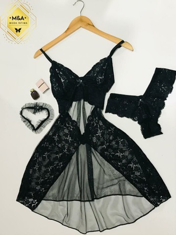 Camisola em Renda com Tule