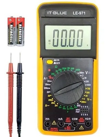 Multímetro Digital Profissional C/ Capacímetro Bateria Le971<br><br>