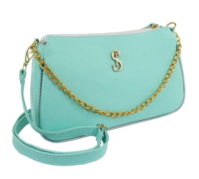 Bolsa Tiracolo Com Alça Corrente Cor Verde<br>