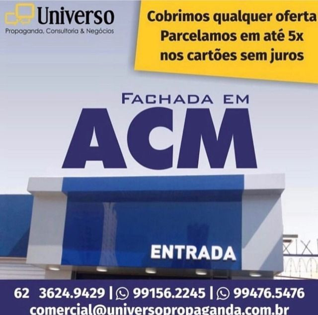 Fachadas de ACM e lona