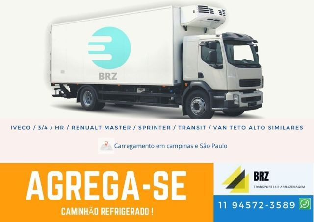 Agrega-se caminhão refrigerado iveco -3/4 - hr -renaul master -transit -sprinter similares