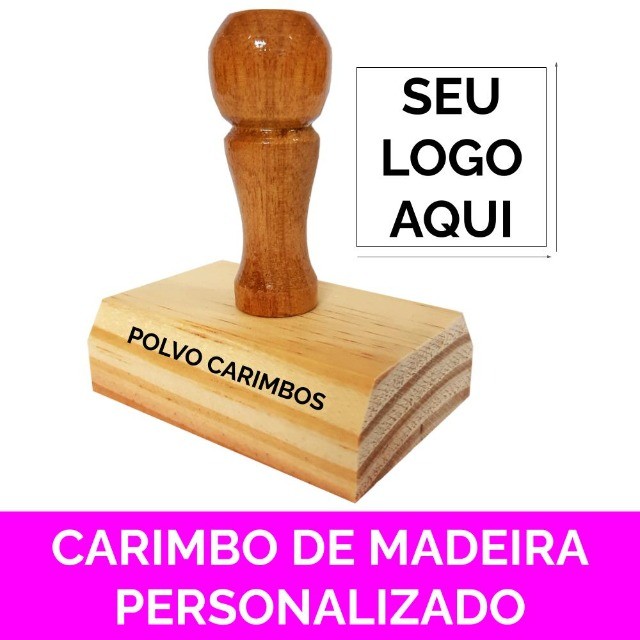 Carimbo De Madeira Personalizado Vários Tamanhos