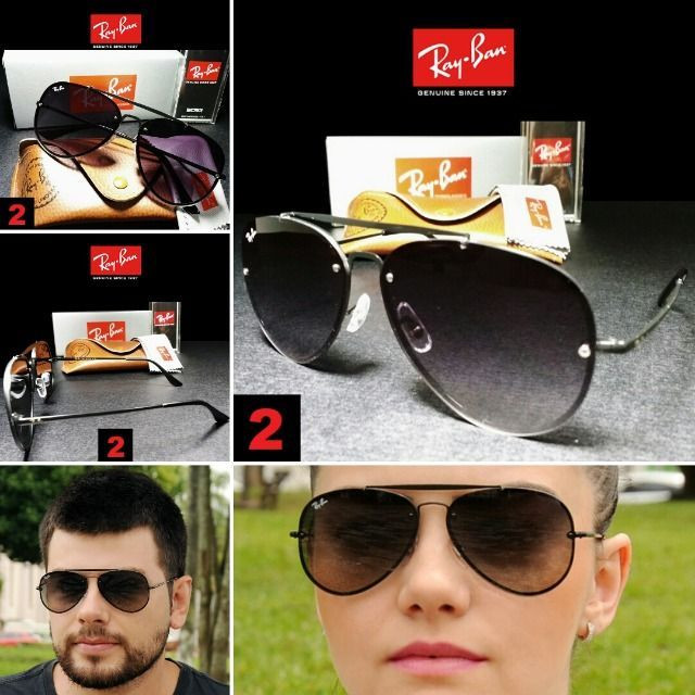 Óculos de Sol Unissex Rayban RB3584 Blaze Aviador com Proteção UV - Foto 2