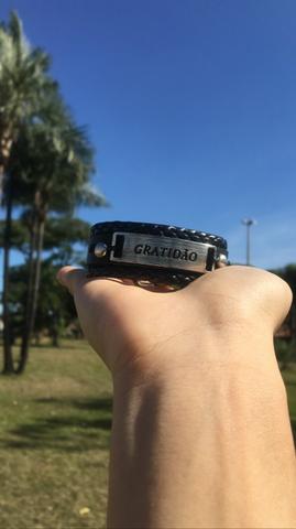 Pulseira de Couro Gratidão - Foto 2