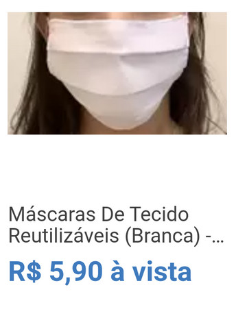Máscaras De Tecido Reutilizáveis (Branca) - Promoção!!! - Alane Metais