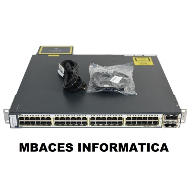 Switch Cisco 3750e 48p Poe  48 10/100/1000 Portas 2x 10G Uplink Slots