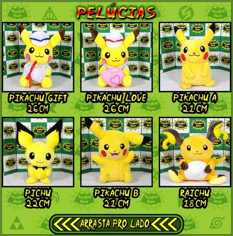 Pelúcia Pikachu Pokémon - NerdDog Store Pokemon Pokebolla Ash Raichu Pichu Yellow Nintendo