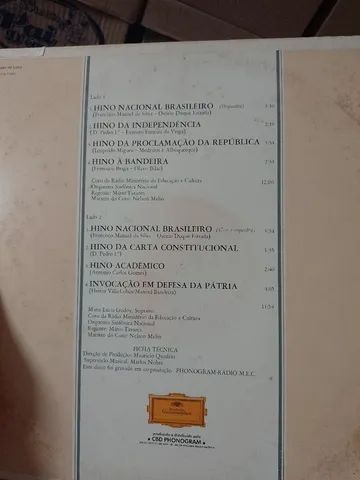 Raríssimo Disco de vinil dos hinos do Brasil de 1974 - Foto 3