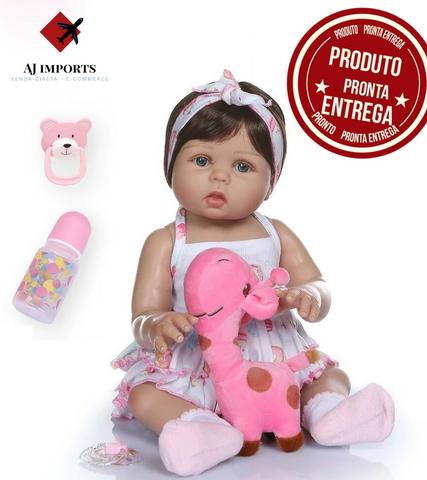 Bebê Reborn 100% Silicone + Acessórios + BRINDE - 10x sem juros