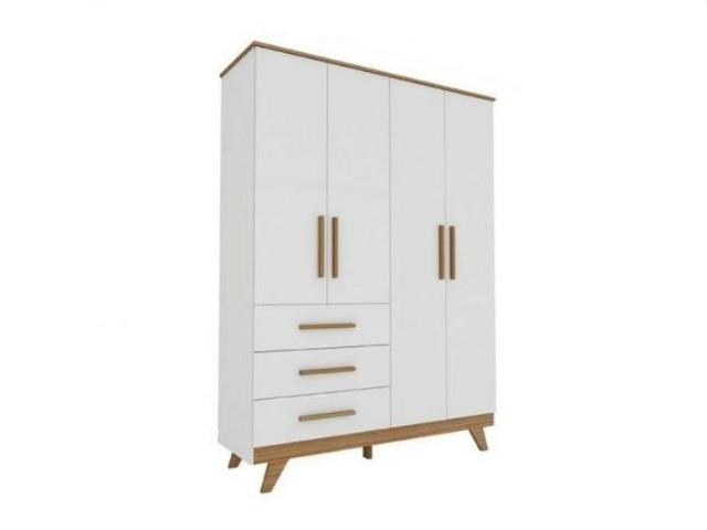 Frete Grátis* Quarto de Bebê Armário, Cômoda e Berço - Confort Retrô *NOVO - Foto 4