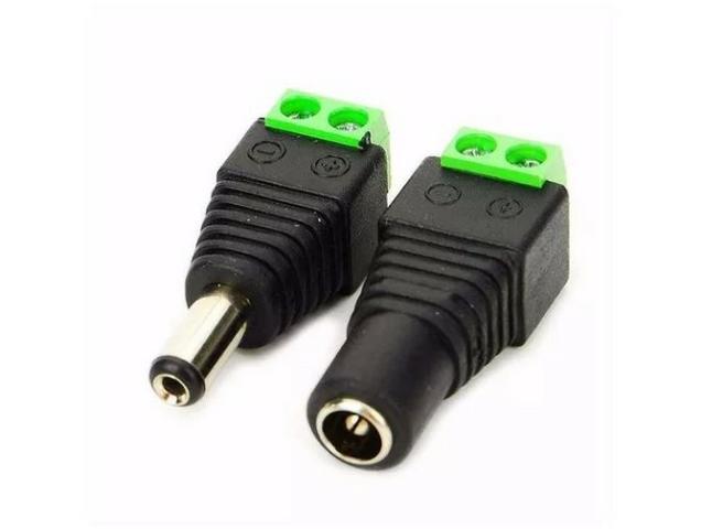 Conector Plug P4 Macho Cftv kit Macho e Femea   Adaptador Alimentação Bnc COD-CP43  