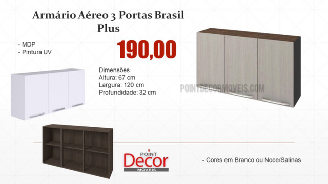 Armário aéreo 3 portas (leia tudo)