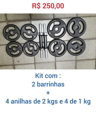 Kit para Musculação (Barrinhas + Anilhas ) Produtos Novos - Foto 3