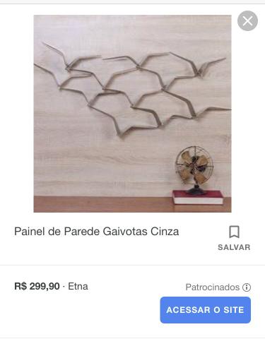 Painel de Parede Gaivotas Cinza - Foto 2