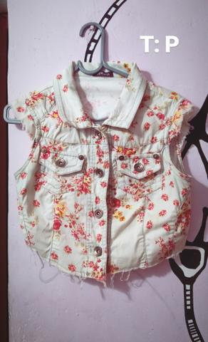 Colete jeans floral
