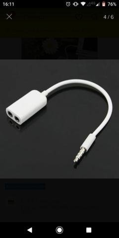 Cabo Divisor P2,duas Saídas Fone Ouvido,mp3, Celular Stéreo ... - Foto 2