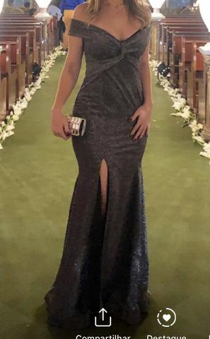Vendo vestido longo lurex