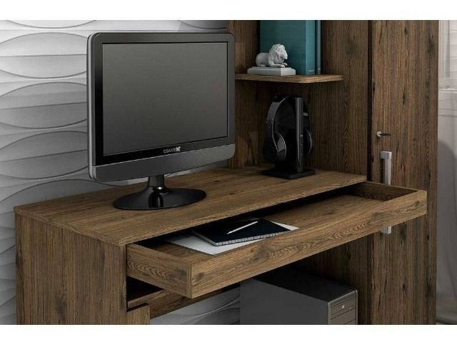 Mesa para Computador 1 Armário e Prateleira Office Valdemóveis - Foto 4