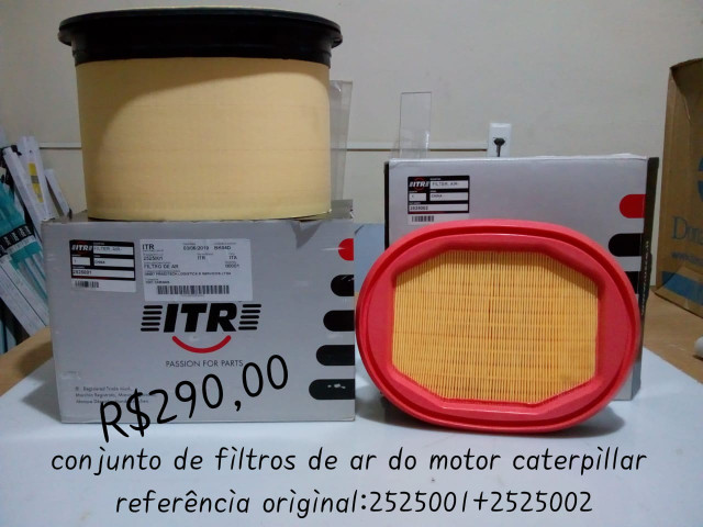Conjunto do Filtro de Ar do Motor Caterpillar Referencia Original 2525001 + 2525002