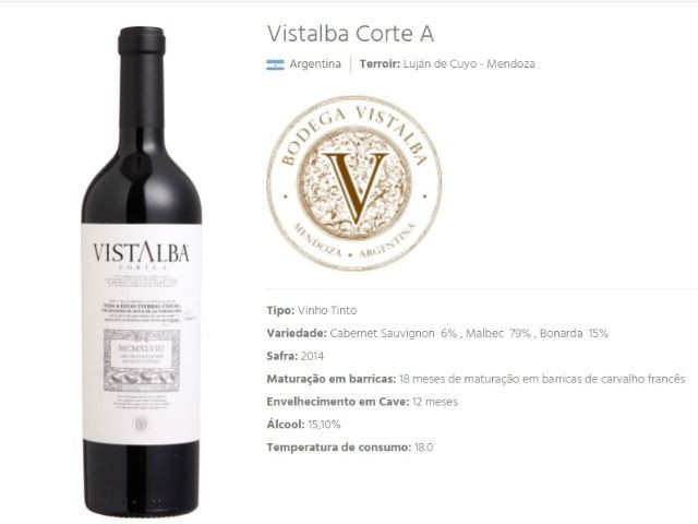 Maravilhoso Vinho Vistalba Corte A (2014) -