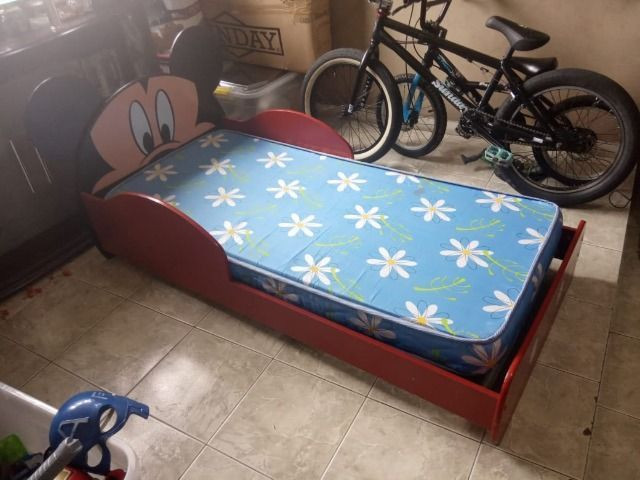 Cama Mickey Infantil Pura Magia Com Colchão Incluso